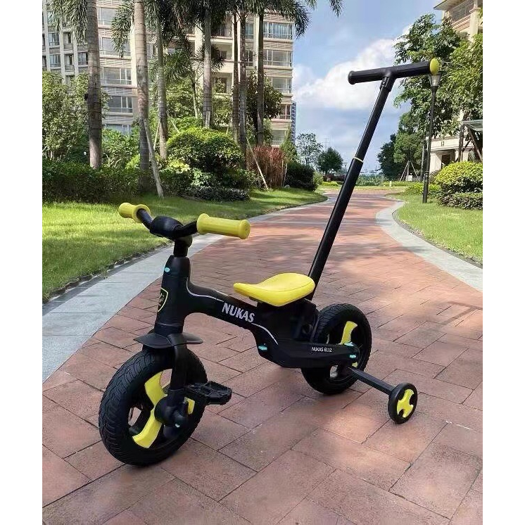 Xe đẩy trẻ em gấp gọn 3 bánh NUKAS 5in1 xe thăng bằng và xe đạp dành bé từ 1-5 tuổi, Trọng Tải tối đa lên đến 40kg