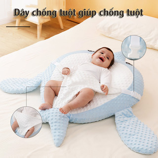 Gối chống trào ngược cho bé sơ sinh cao cấp Vuông Tròn, Gối chống sặc cho bé và đệm định hình ngủ đúng tư thế cá vôi