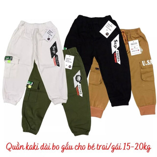 Quần kaki bo gấu xịn đẹp màu đen, trắng cho bé trai/gái(Không kèm thắc lưng)