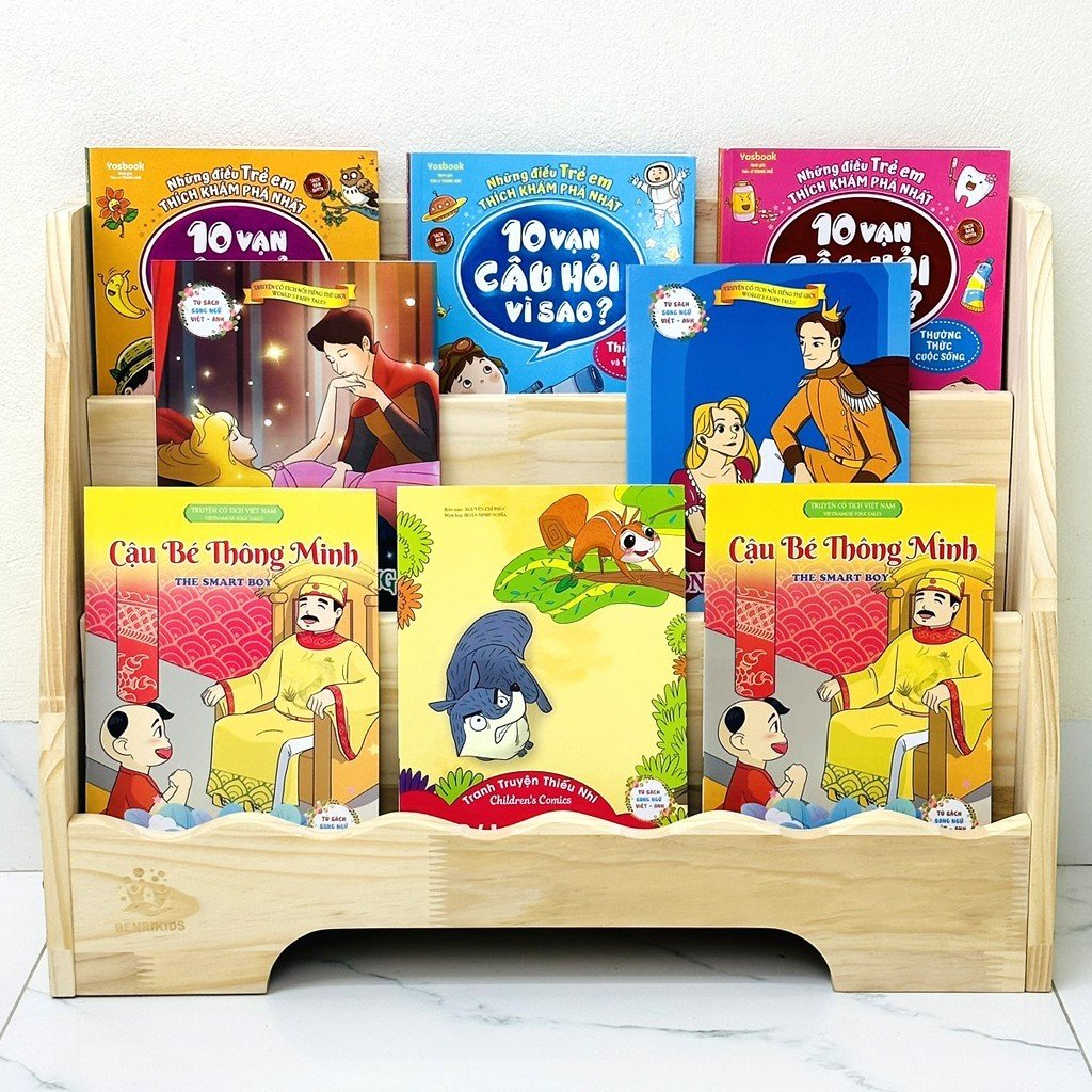 Kệ Đựng Đồ Chơi, Giá Sách Gỗ Cho Bé Benrikids 3 Tầng Cao Cấp