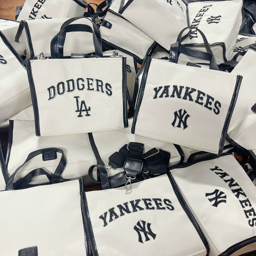 Túi Tote MLB NY LA, Túi đeo chéo MLB Varsity Basic Canvas Mini mẫu mới