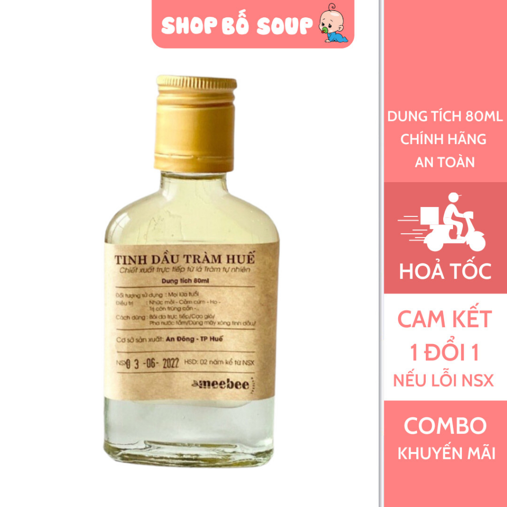 Tinh dầu tràm Huế siêu đậm đặc chai 80ml, dầu tràm cho bé sơ sinh chín