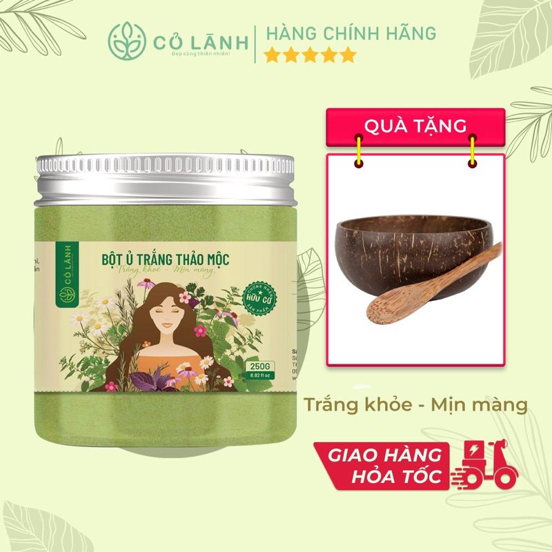 Bột ủ trắng thảo mộc tự nhiên dưỡng trắng mịn da Cỏ Lành 250gram