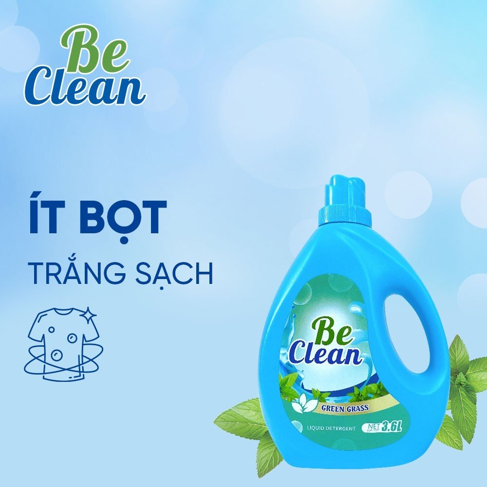 Nước giặt Be Clean 3,6 lít hương Cỏ Xanh