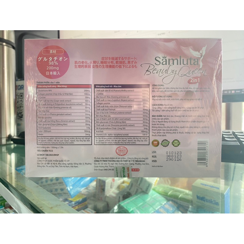 Samluta Beauty Queen 2in1 Glutathione, Collagen peptide