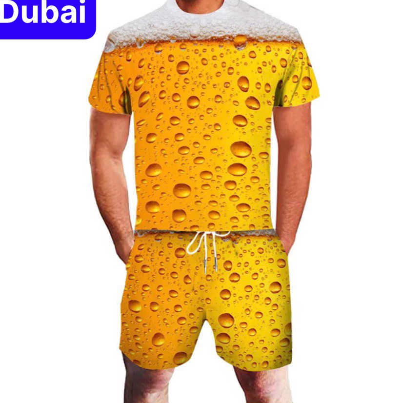 Đồ bộ in nhiệt quần áo bóng đá bia mùa hè nam nữ unisex phong cách sang chảnh - Dubai Fashion