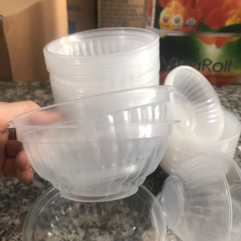 50 chén/bát nhựa màu trắng dùng 1 lần
