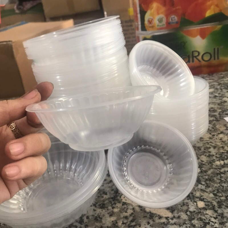 50 chén/bát nhựa màu trắng dùng 1 lần