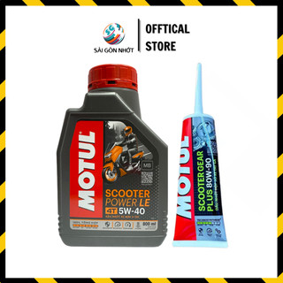 [COMBO TAY GA] Nhớt Tổng hợp Nhớt máy Motul Power LE 5w40 0.8L + Nhớt Số Motul Gear Plus 80w90 120ml