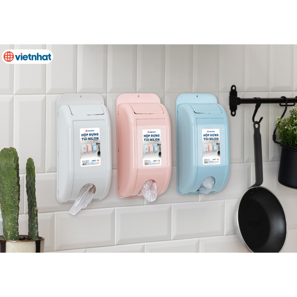 (Vật Dụng Tiện lợi) Hộp đựng túi nilon dán tường Việt Nhật 2755, hộp đựng túi bóng