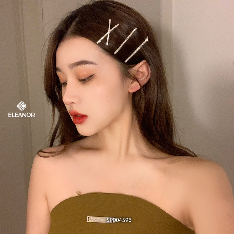 Kẹp tóc nữ Eleanor Accessories đính đá hình chữ X đính phụ kiện tóc 4596