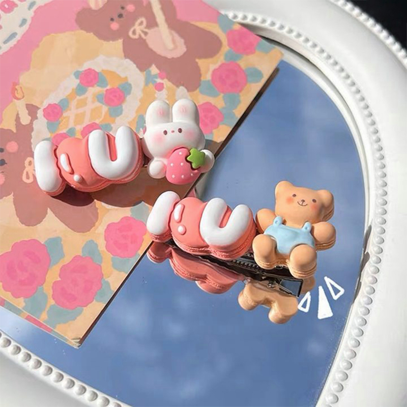 🍒🍒CHERRYKOKO Kẹp Tóc Mái Bên Gấu Thỏ