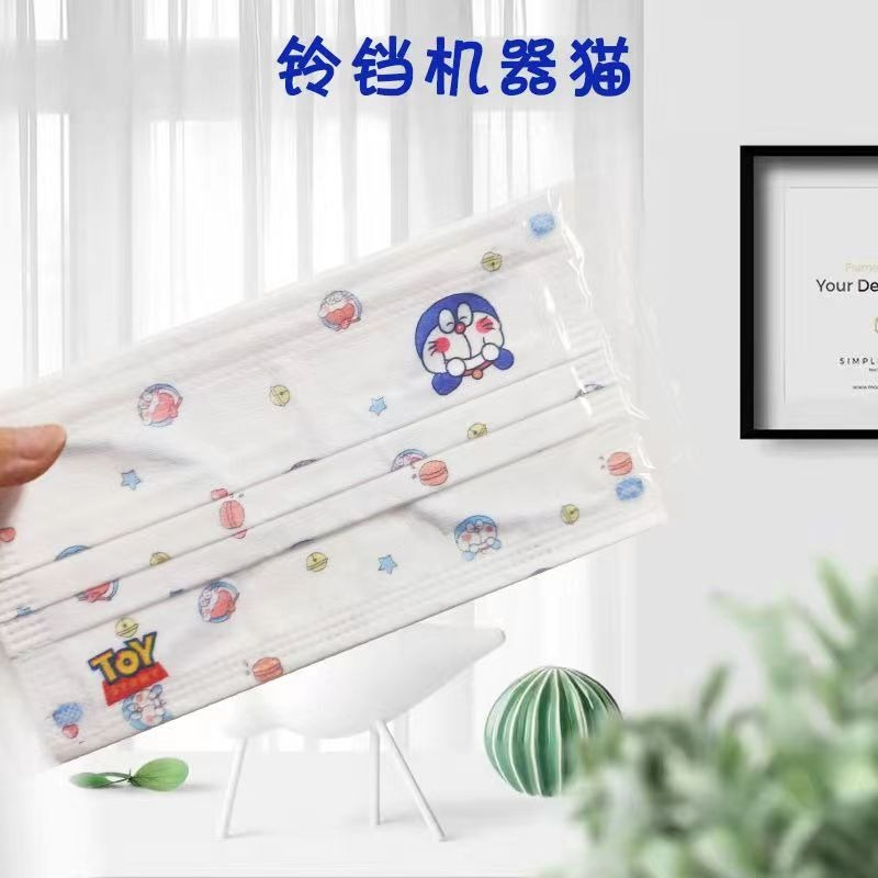 [Set 10 cái] Khẩu trang cute y tế in hình Doremon hoạt tiết người lớn hot trend chất liệu cao cấp