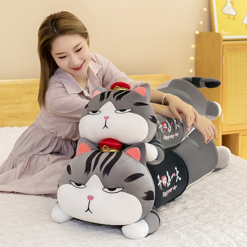 Gấu bông mèo hoàng thượng nằm dài - Thú nhồi bông mèo hoàng thượng ôm ngủ