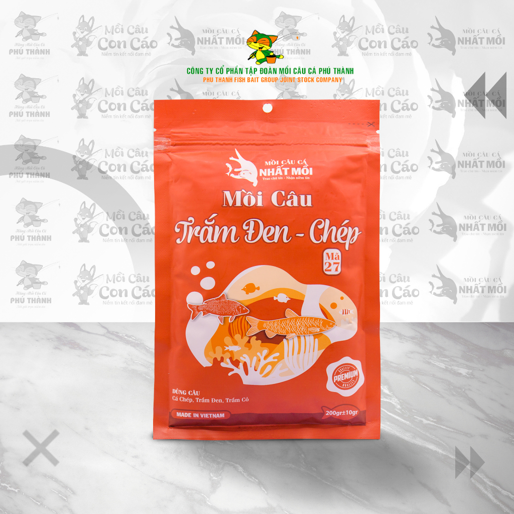 Mồi câu cá trắm đen, cá chép Nhất Mồi mã 27 chính hãng Phú Thành 200g