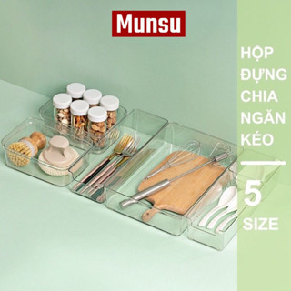 Bộ Khay Chia Ngăn Kéo Tủ Bếp, Khay Chia Thìa Dĩa, Đũa, Ngăn Kéo Trong Suốt Phong Cách Nhật Bản  Siêu Dày Dặn P003