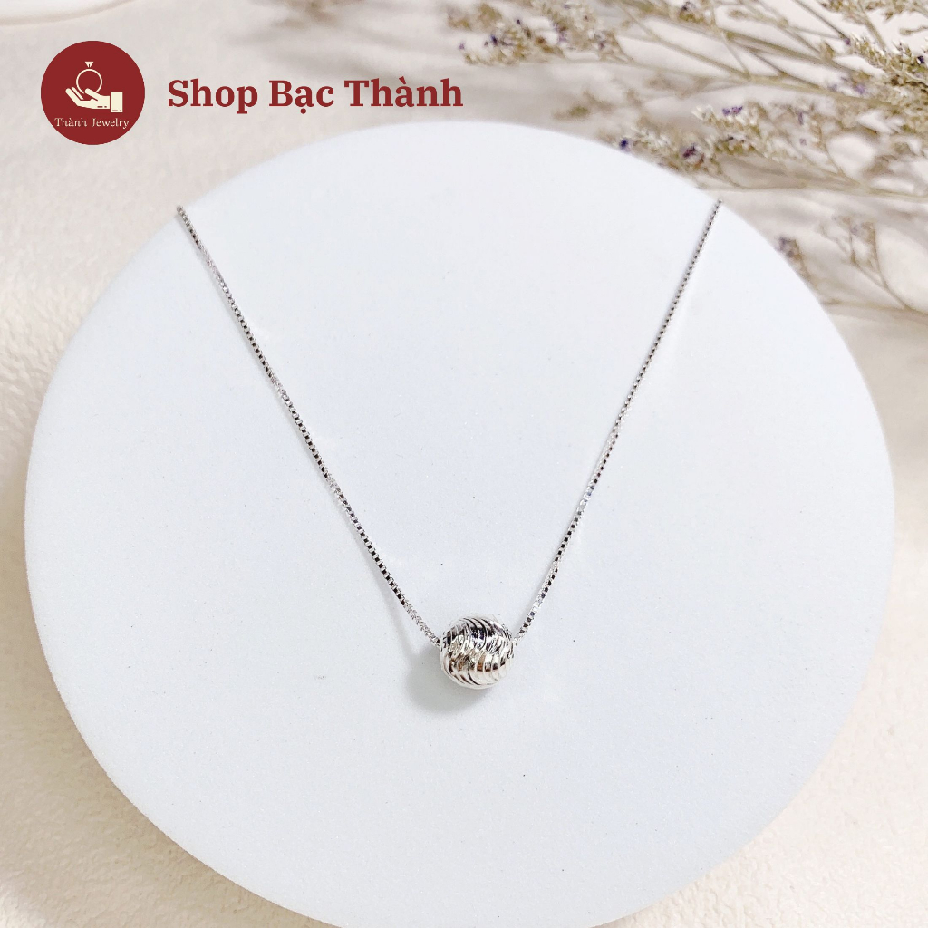 Dây Chuyền Nữ Bạc Ta mix mặt Bi Phay sáng bóng (Có Bảo Hành Làm Sáng , Ảnh Thật )