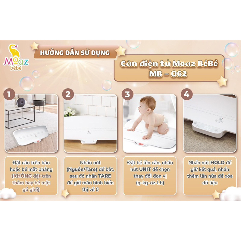 Cân điện tử em bé Moazbebe mb062