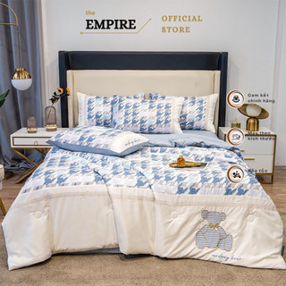 Bộ chăn ga gối chăn hè chần lông vũ EMPIRE ga trải giường chất lụa mát mịn cao cấp - Bình Châu Bedding & Decor
