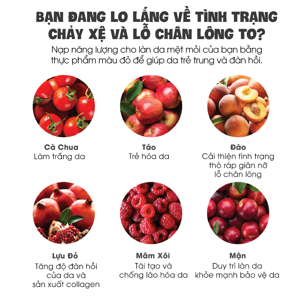 Bộ sản phẩm dưỡng da và ngừa lão hóa da Graymelin Red Food 3 sản phẩm