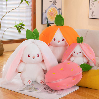 GẤU BÔNG THỎ TAI ỤP, THỎ BIẾN HÌNH 2 TRONG 1 (20CM--->50CM) SIÊU DỄ THƯƠNG HOT HIT, THÚ BÔNG THỎ TRÁI CÂY HOT TREND