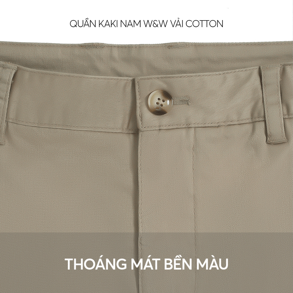 Quần Kaki Nam W&W Dáng Regular Dễ Mặc, Chất Liệu Cotton Thấm Hút Mồ Hôi, Thoáng Mát Khi Mặc WKP17