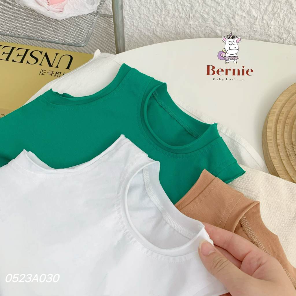 Áo ba lỗ cotton trơn Bernie cho bé