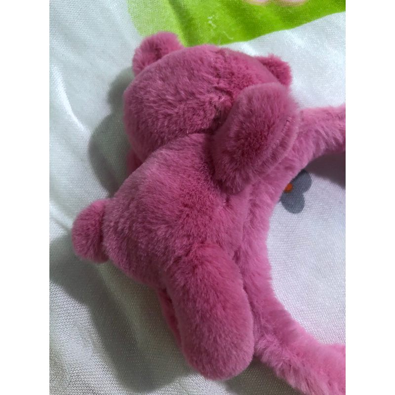 Băng Đô Cài Tóc Hình Gấu Dâu lotso  Phủ Lông Mềm Mịn Phong Cách Ngọt Ngào Dễ thương Hàng Cao Cấp