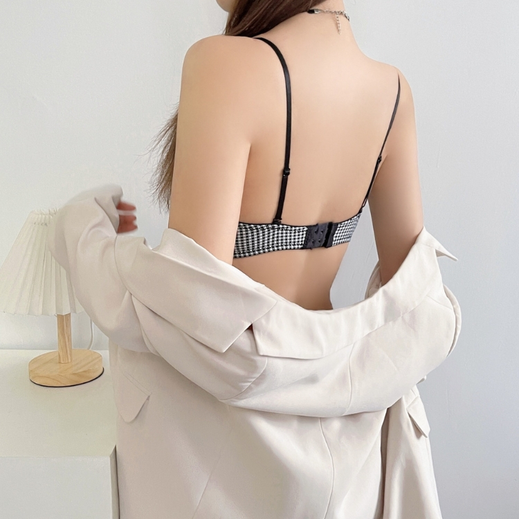 Áo ngực không gọng đệm mỏng - Áo lót nữ dây mảnh caro mềm mịn ôm ngực thoải mái xinh xắn Cavera A429