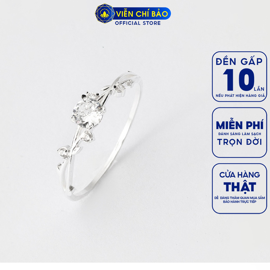 Nhẫn bạc nữ xoắn cánh lá chất liệu bạc 925 thời trang phụ kiện trang sức Viễn Chí Bảo N400112