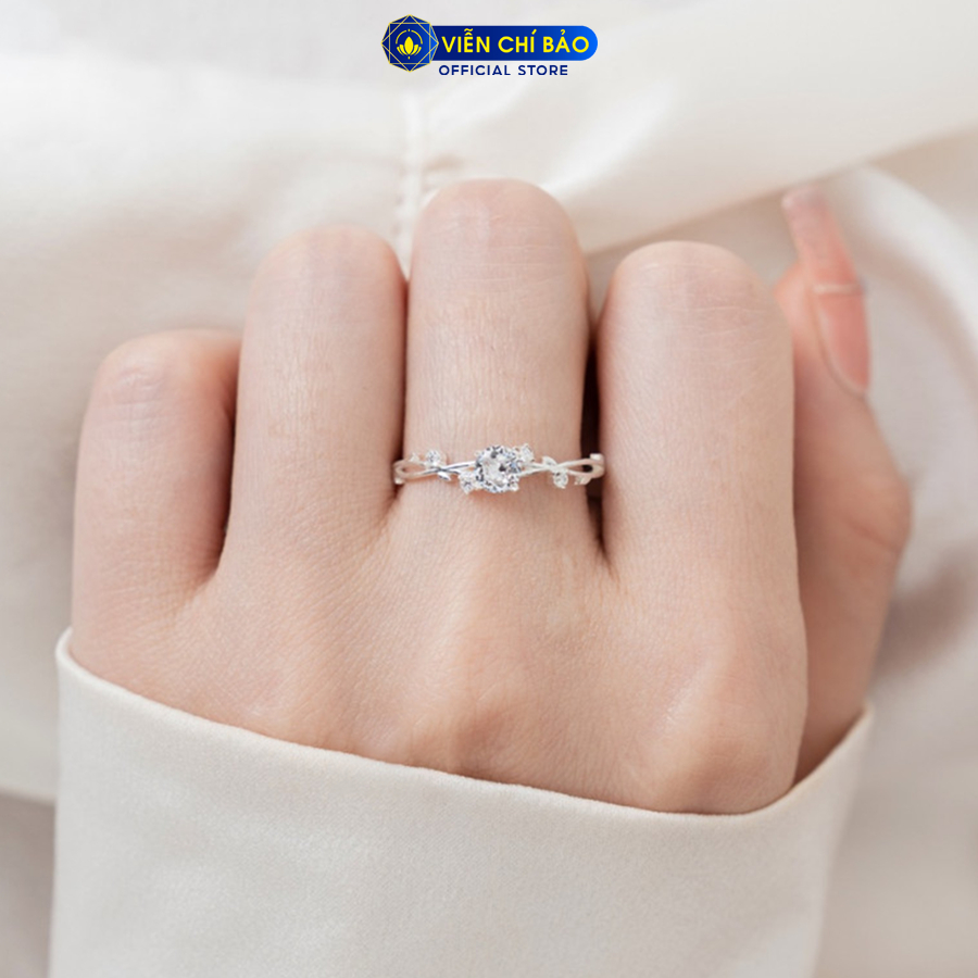 Nhẫn bạc nữ xoắn cánh lá chất liệu bạc 925 thời trang phụ kiện trang sức Viễn Chí Bảo N400112