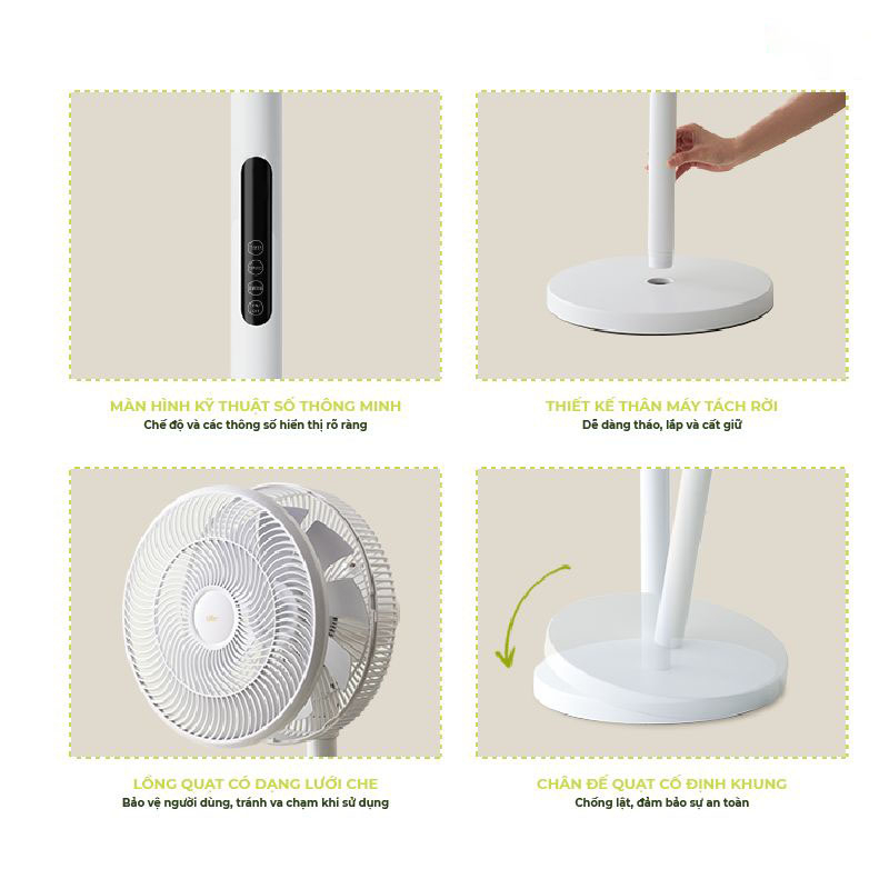 Quạt Cây Đứng Quạt Điện Bear DFS-D47F2 Quạt Cây 9 Cánh Siêu Mát ĐIỀU KHIỂN TỪ XA Hoạt Động Êm Ái Bảo Hành 12 Tháng | BigBuy360 - bigbuy360.vn