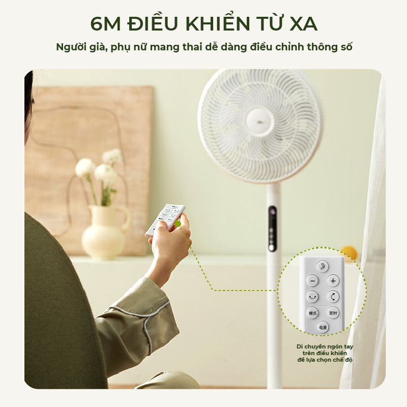 Quạt Cây Đứng Quạt Điện Bear DFS-D47F2 Quạt Cây 9 Cánh Siêu Mát ĐIỀU KHIỂN TỪ XA Hoạt Động Êm Ái Bảo Hành 12 Tháng | BigBuy360 - bigbuy360.vn