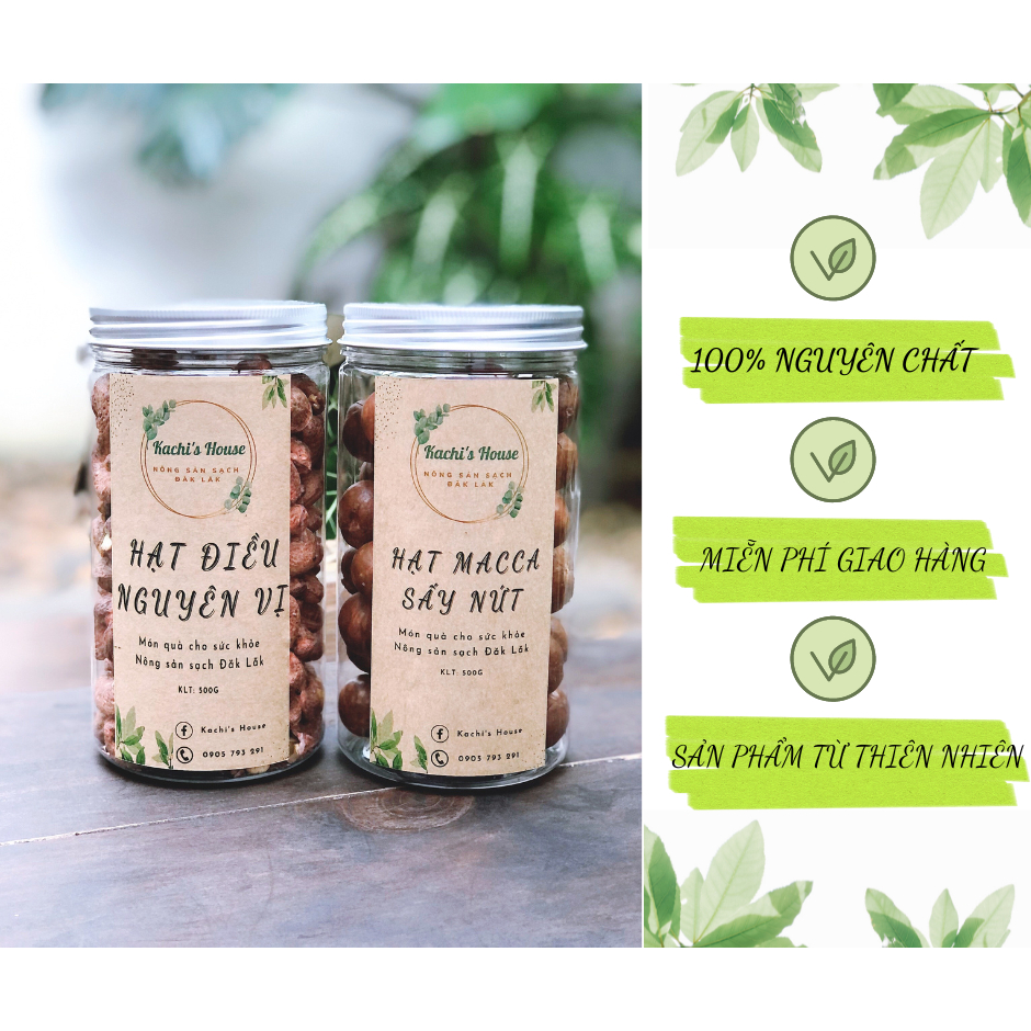 Combo Siêu Hời Gồm Hạt Macca Nứt Vỏ, Hạt Điều Nguyên Vị Đã Rang Sấy, Ăn Vặt, Ăn Kiêng, Dinh Dưỡng Cho Bà Bầu 500G