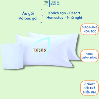 Vỏ bọc gối trắng Riotex cho khách sạn, áo bọc gối cotton trắng mềm mịn cao cấp không xù, không nhăn