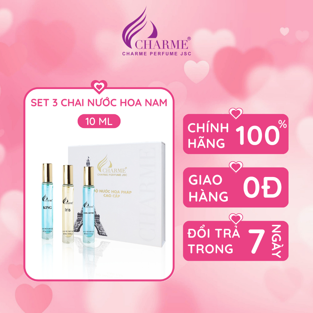 Bộ nước hoa nam Charme cao cấp - Set 3 chai 10ml