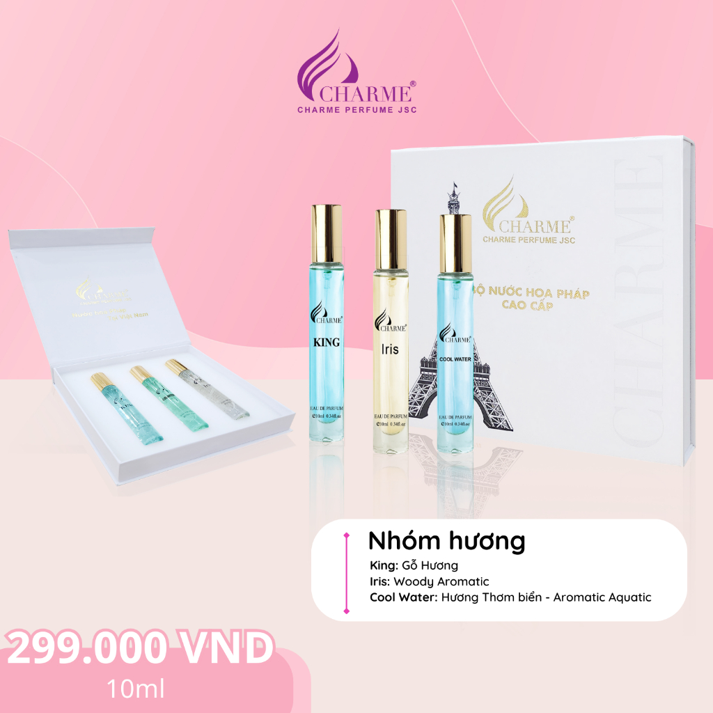Bộ nước hoa nam Charme cao cấp - Set 3 chai 10ml