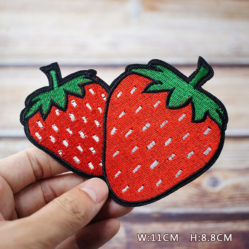 Patch vải ủi nhiệt thêu logo hình thức ăn vặt trái cây hoa cúc dễ thương cute sticker H82