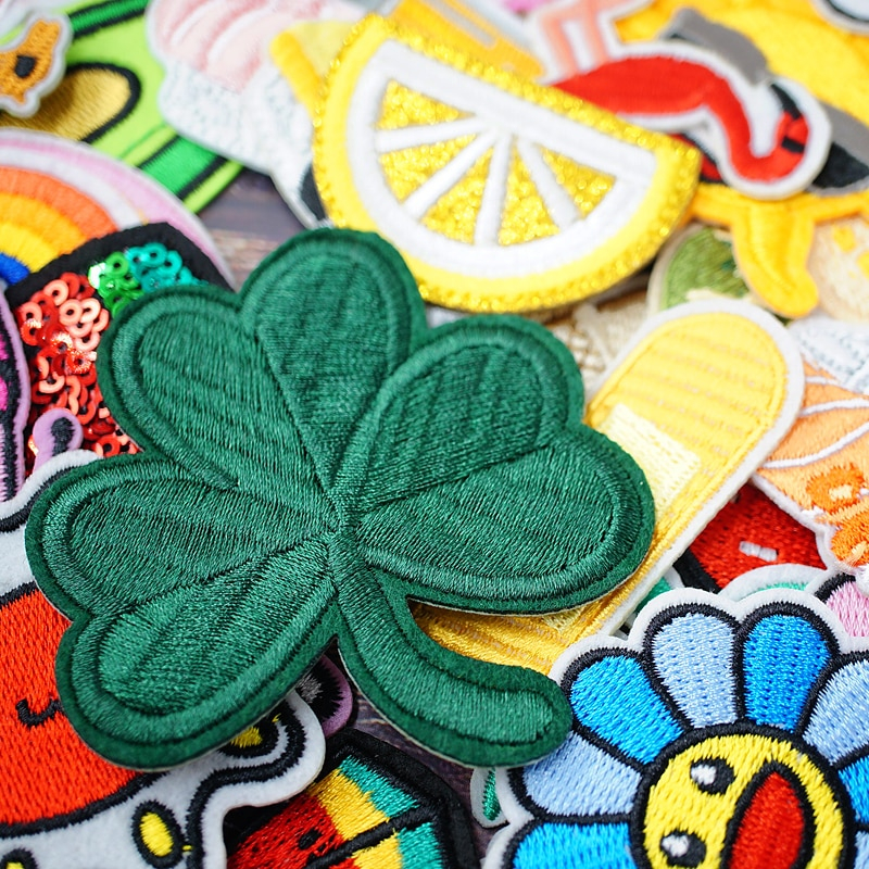 Patch vải ủi nhiệt thêu logo hình thức ăn vặt trái cây hoa cúc dễ thương cute sticker H82