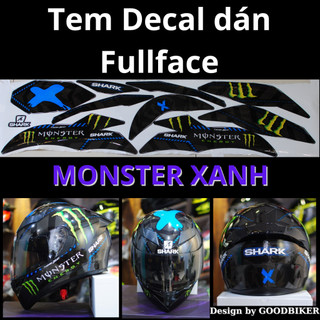 Tem Shark monster 99 Dán mũ Fullface