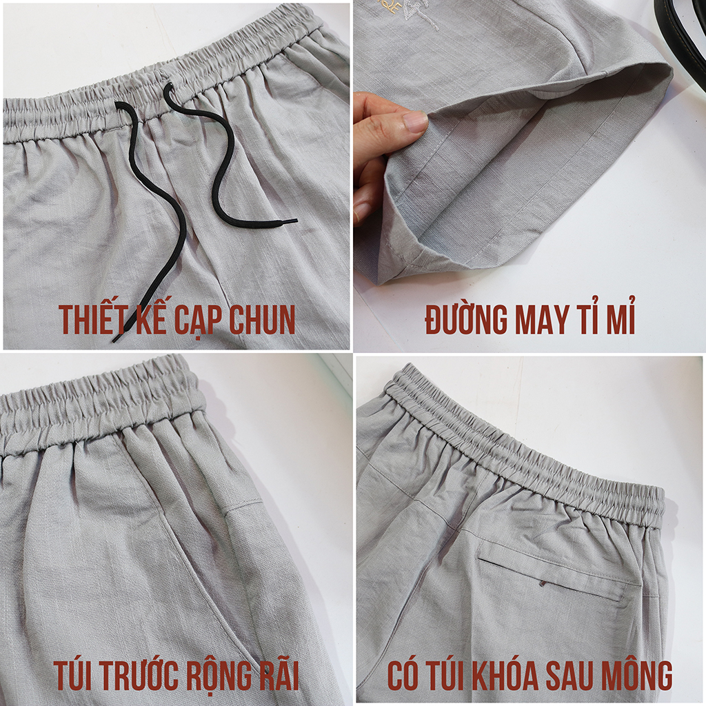 Quần Short đũi nam cao cấp chất đũi xước giãn nhẹ nhàng, thoải mái, nam tính Thế Anh Store