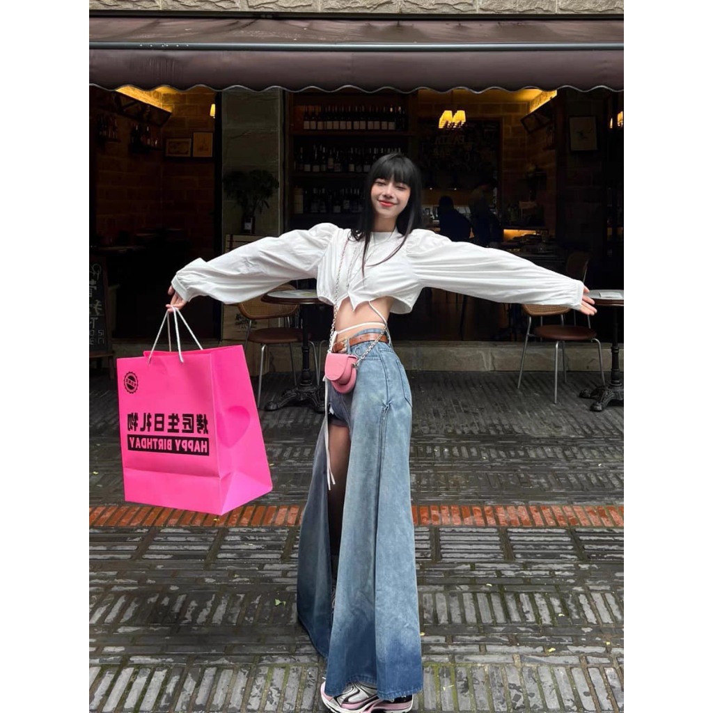 Áo sơ mi nữ dáng croptop ELWYN EL34