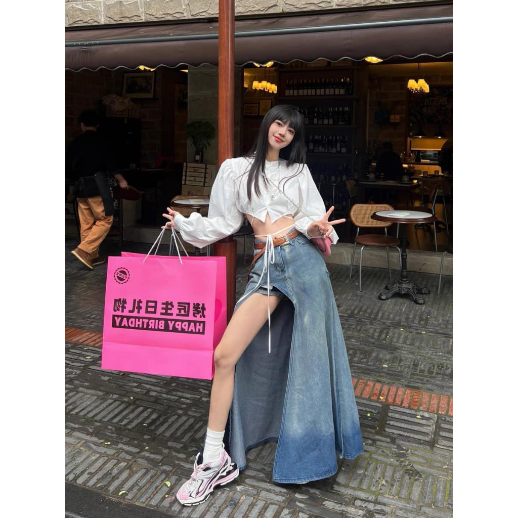 Áo sơ mi nữ dáng croptop ELWYN EL34