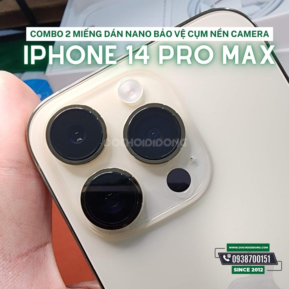 Combo 2 Miếng dán nano bảo vệ cụm nền camera iPhone 13 14 Pro Max