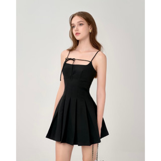  Đầm hai dây dự tiệc dáng xếp ly xoè - Amelia dress - RED BEAN 