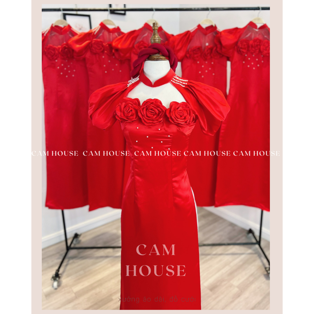Áo dài cách tân [CAM HOUSE] tay bồng điệu đà