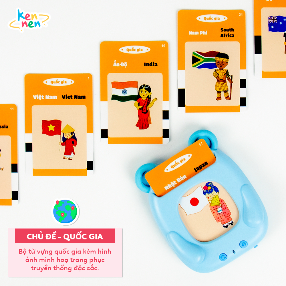 Máy Đọc Thẻ Flashcard Song Ngữ Anh Việt 224 Từ Vựng Bảo Hành 3 Tháng Máy Đọc Thẻ Tiếng Anh Kennen - BỐ KHỦNG LONG