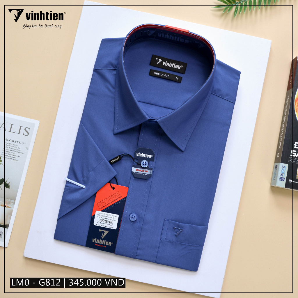 Áo Sơ Mi Ngắn Tay Màu Vạt Ngang Form Regular Vĩnh Tiến 345 - Nhiều Màu
