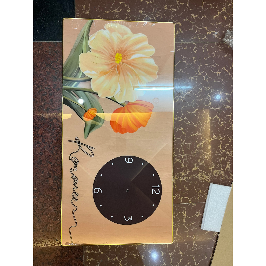 Tranh Đồng Hồ Treo Tường Tráng Gương Phòng Khách Phòng Ngủ Họp CTY Decor Hoa Lá Voi Vintage Xem Giờ Qùa Tân Gia