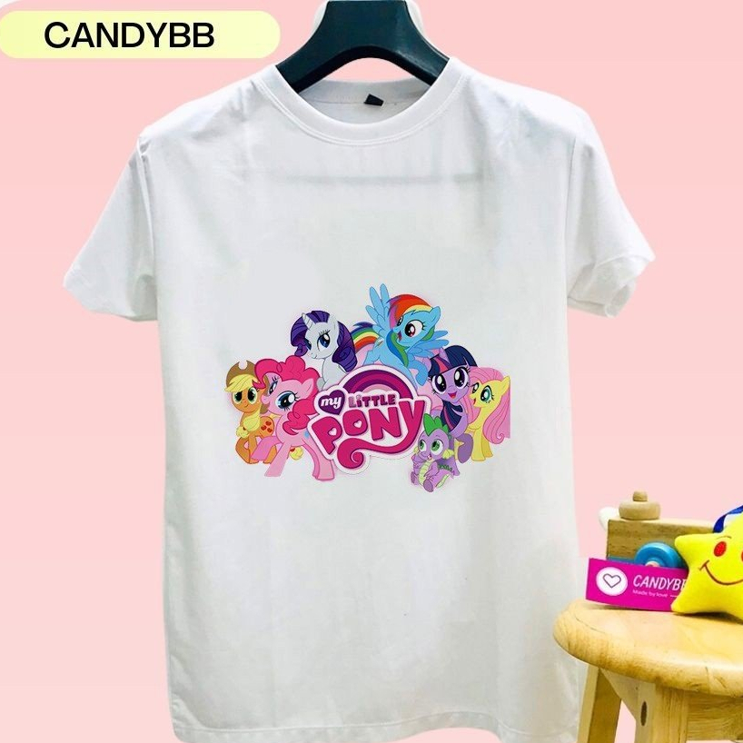 Áo thun bé gái in hình ngựa Pony, Áo thun mềm mịn, thấm hút mồ hôi cho bé từ 10 - 50kg